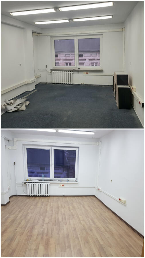 Odświeżenie ścian i układanie paneli podłogowych wraz z listwami przypodłogowymi.