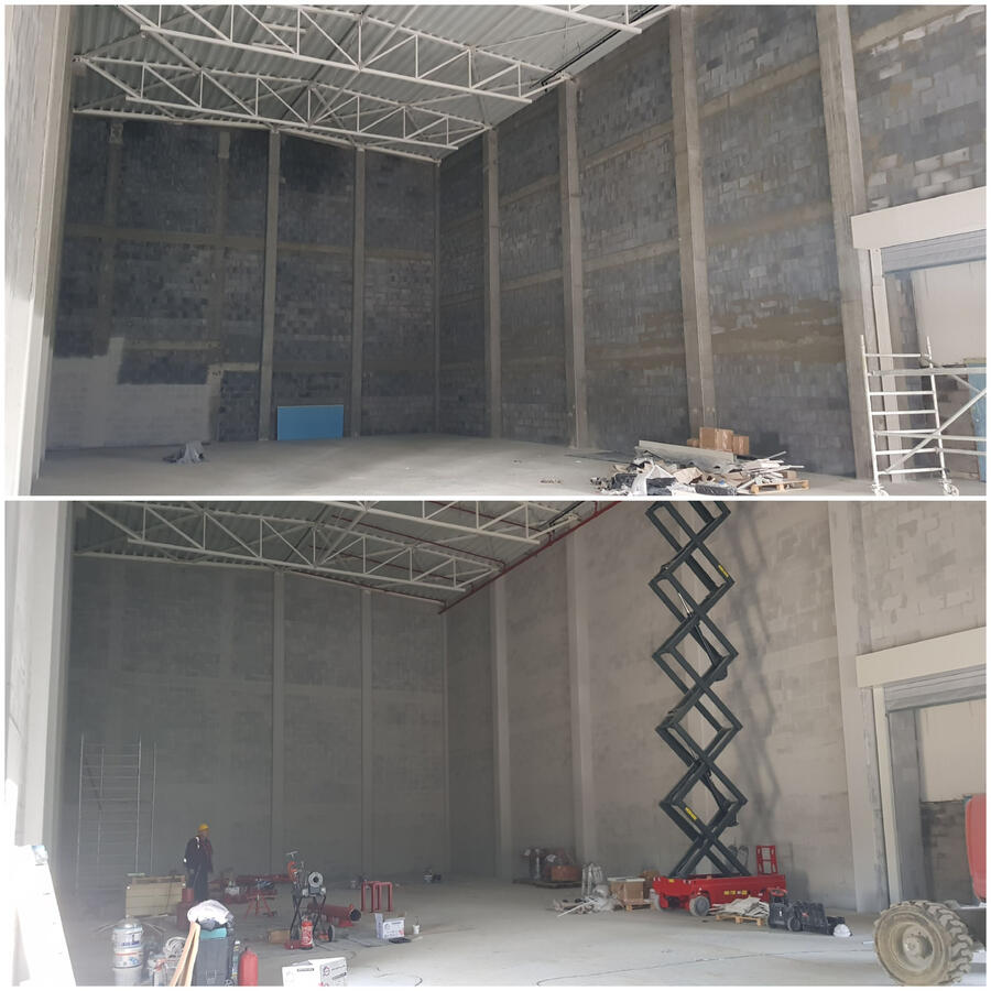 Malowanie natryskowe hali przemysłowej – Kleszczów Malowanie natryskowe hali przemysłowej – realizacja Kleszczów, województwo łódzkie